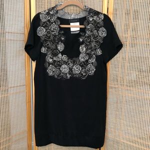 Thakoon Silk dress with Floral Appliqué Detail